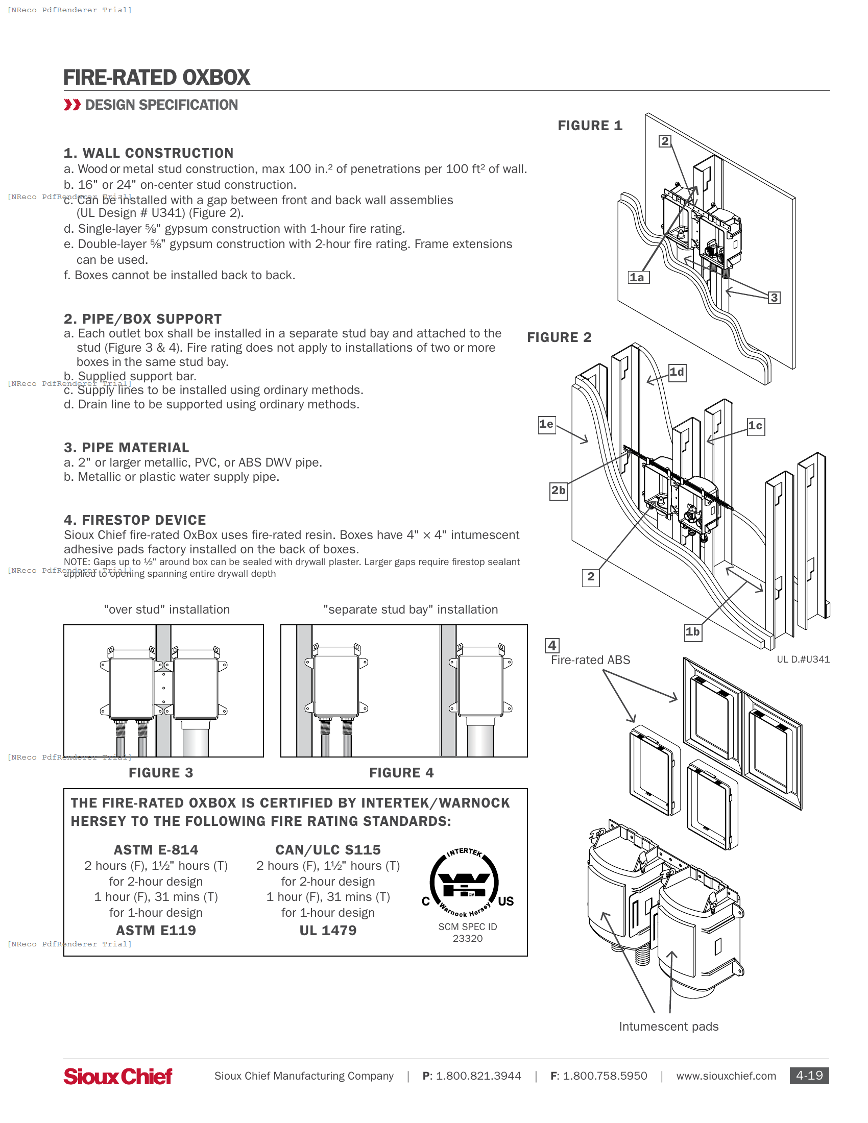 696R SERIES - FIRE-RATED OXBOX DESIGN SPECIFICATION SHEET.PDF Specification Document